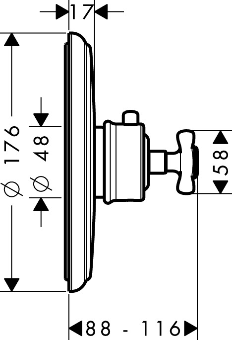 16810000 AXOR Montreux Thermostatic mixer for concealed installation