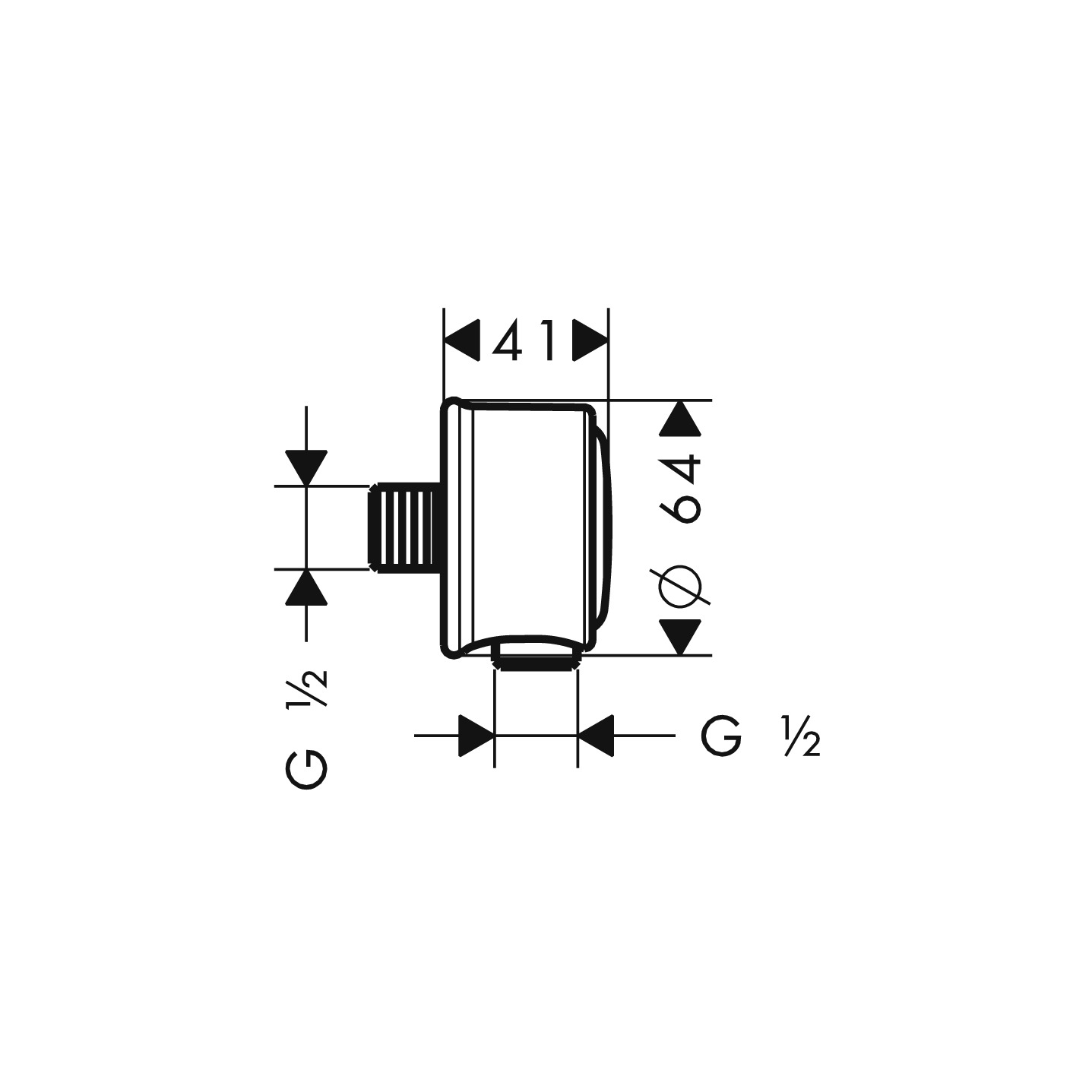 16884000 AXOR Montreux Fixfit Classic wall outlet