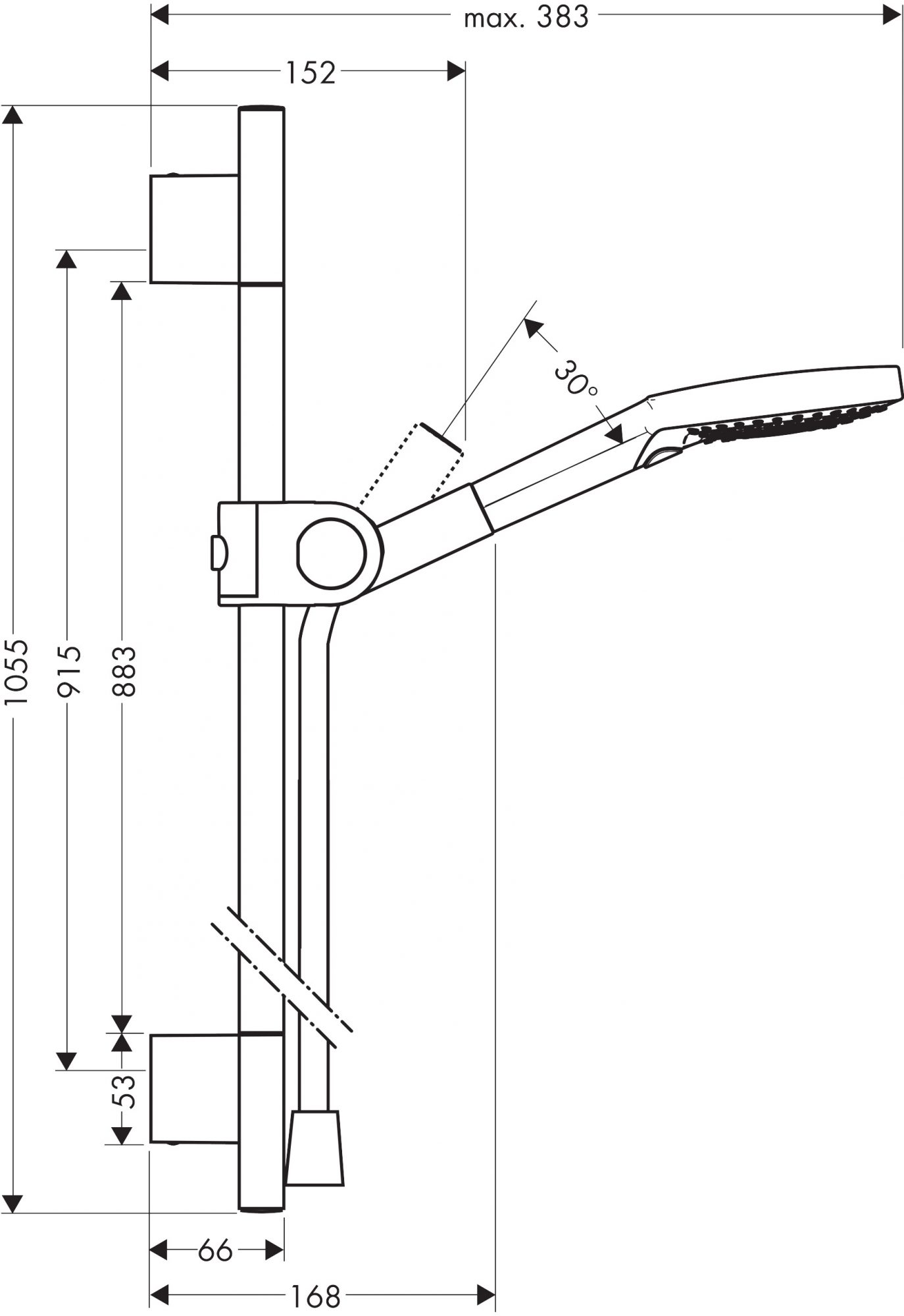 27987000 AXOR Uno shower set with Raindance Select S 120 3jet hand shower