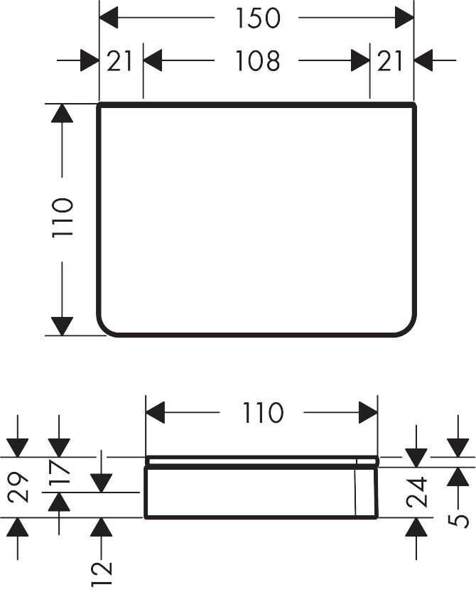 42840000 AXOR Universal Accessories Shelf 150 mm