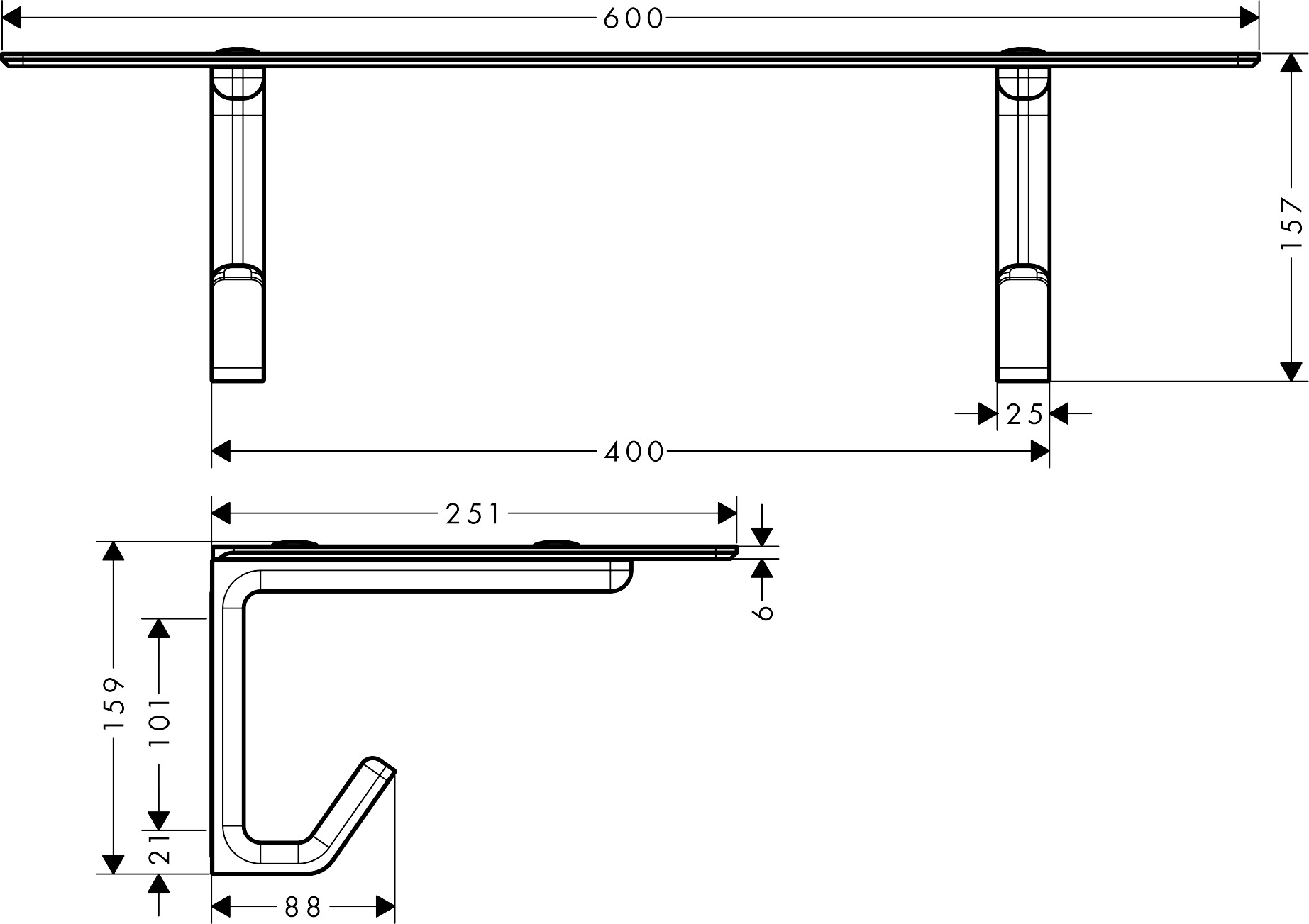 42842000 AXOR Universal Accessories Bath towel shelf