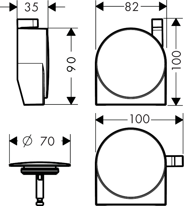 58117000 Exafill S Finish set bath filler, waste and overflow set