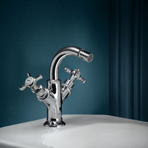 Bathwaters 16520000 AXOR Montreux 2 handle bidet mixer with pop up waste