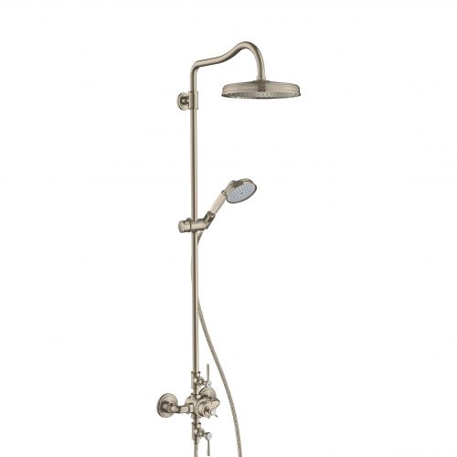 Bathwaters 16572820 AXOR Montreux AXOR Montreux Showerpipe with thermostatic mixer and 1jet overhead shower and lever handles