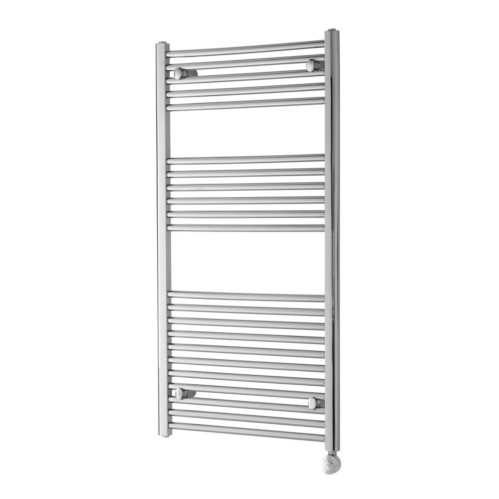 Ealing Thermostatic Electric Heated Towel Rail, Chrome, 1200