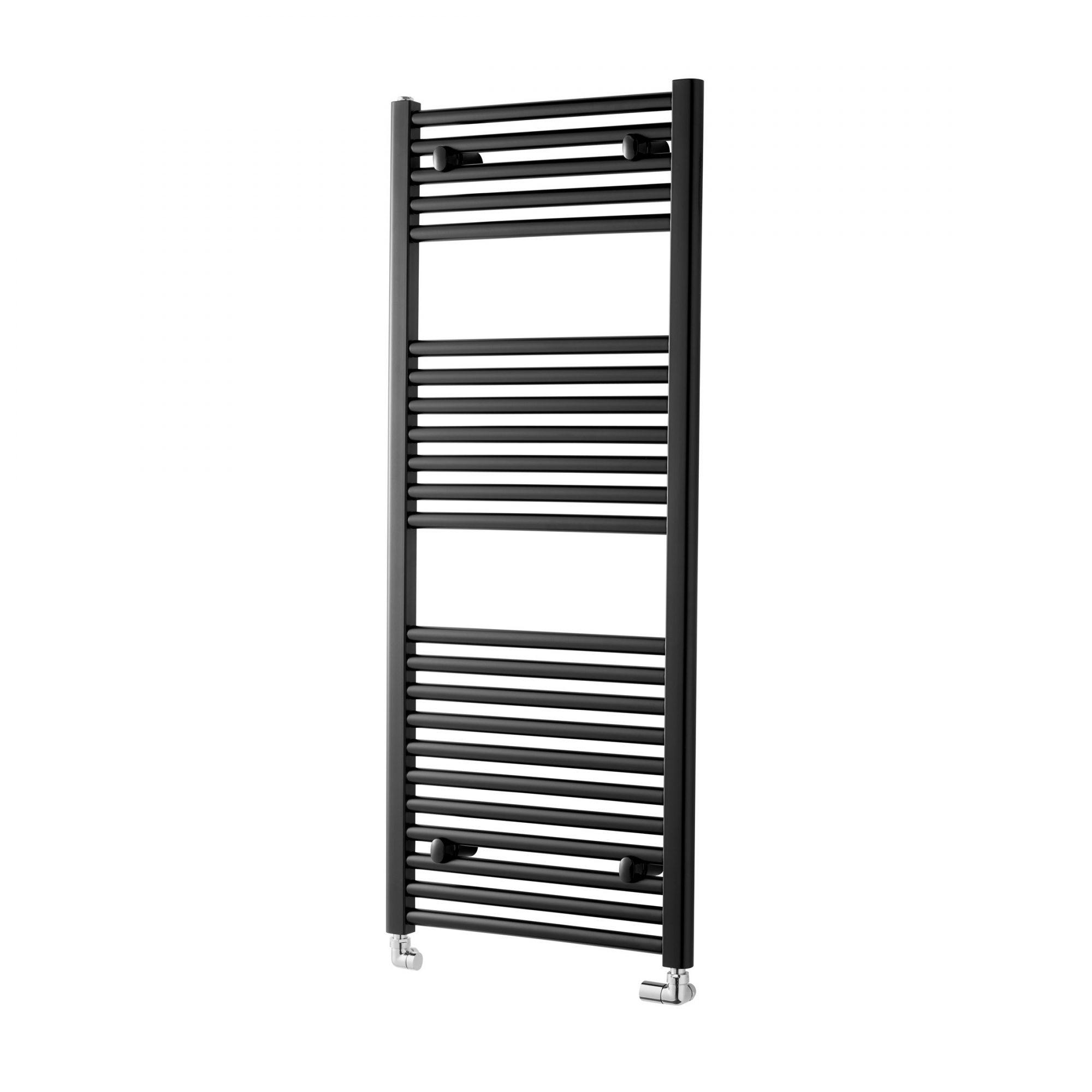 WOB Chelsea Heated Towel Rail, Black, Straight, 1200