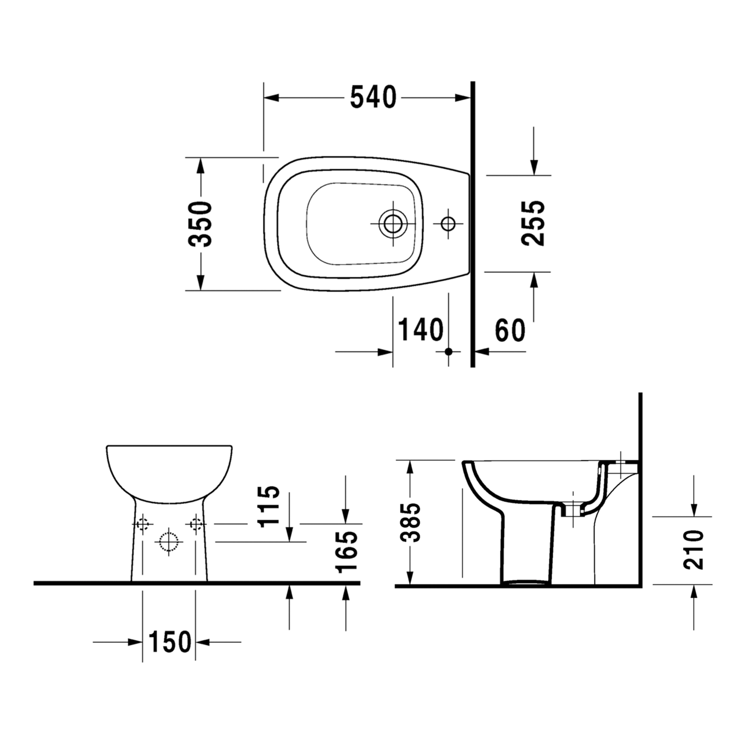 Duravit D Code Floor Standing Bidet