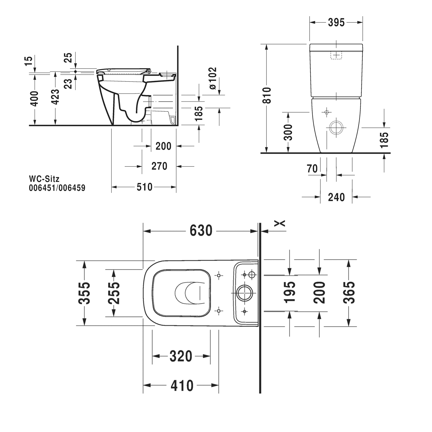 Duravit Happy D.2, Close Coupled - Closed back