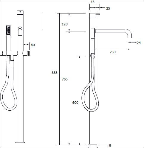 FL.341CF 2H tech drawing