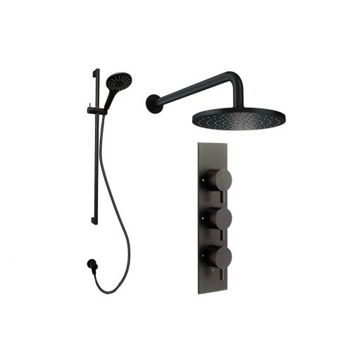 West One Bathrooms ARTE 2 SHOWER PACK MattBlack 01