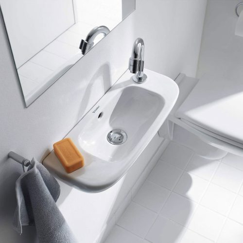 West One Bathrooms Online Duravit D Code Handrinse Basin with Overflow 500x220mm