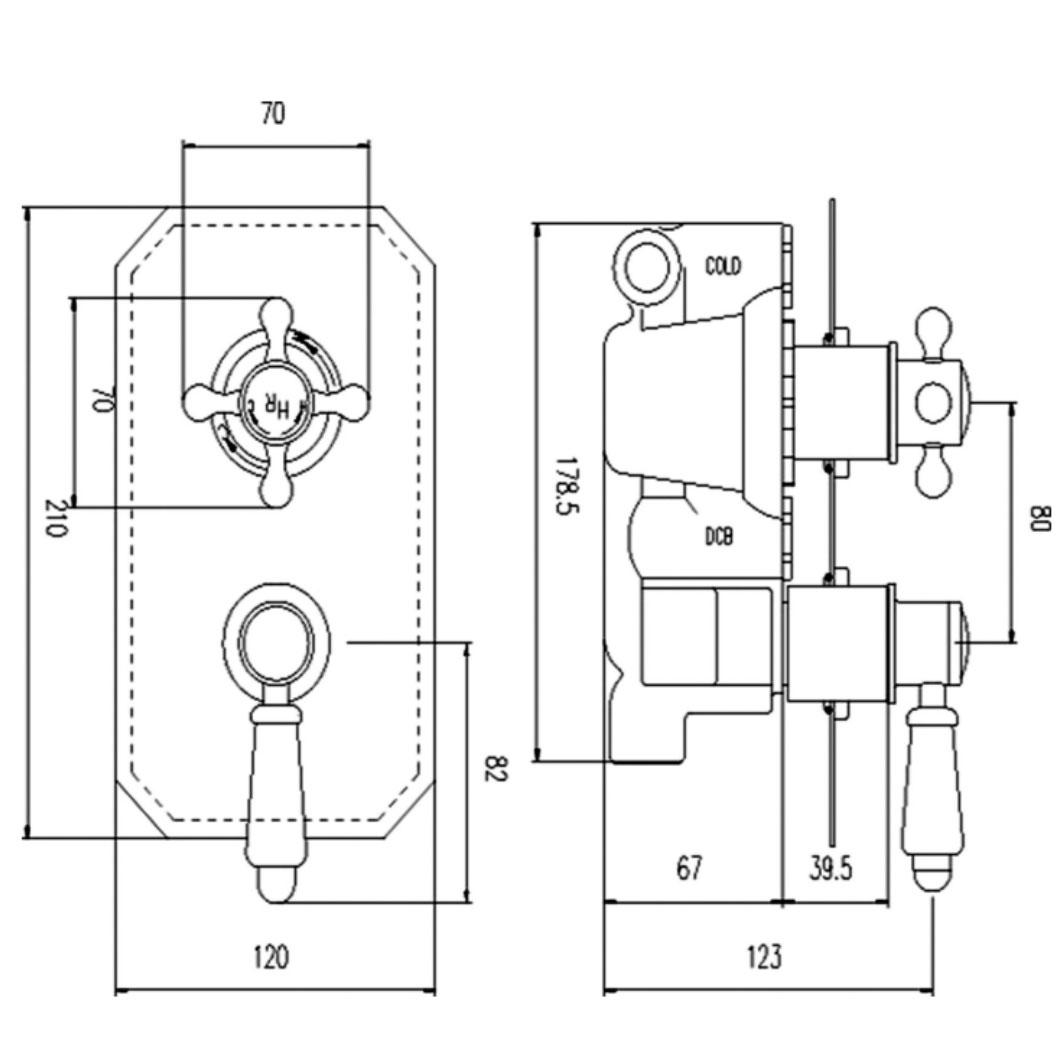 Bathwaters Technical BC Designs Victrion 1 way Twin Concealed Shower Valve