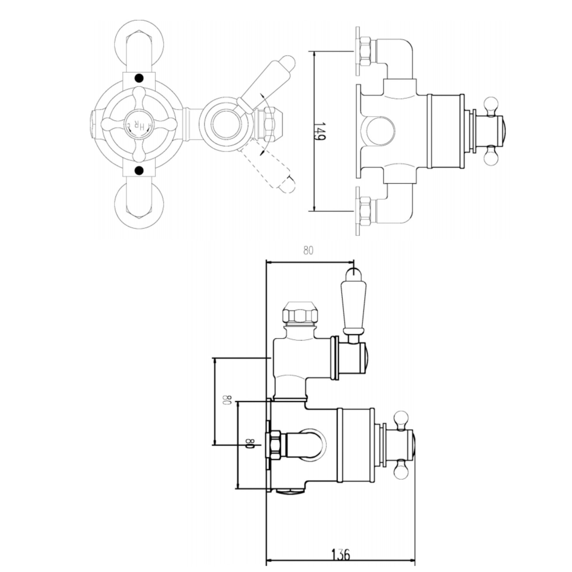 BC Designs Bathwaters technicalVictrion Twin Exposed Shower Valve