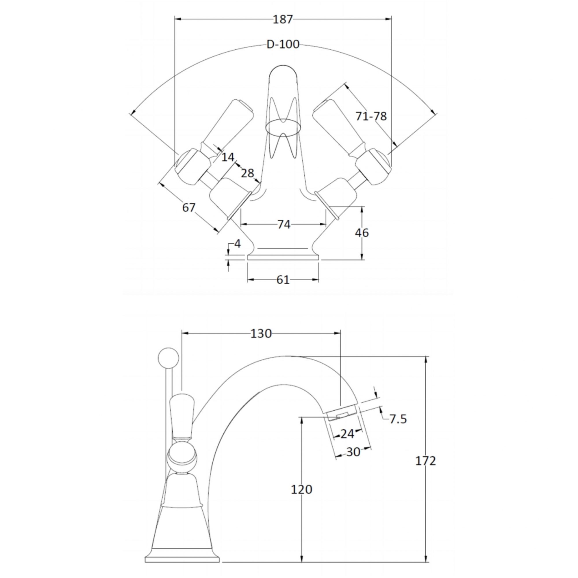 BC Designs Victrion Lever Mono Basin Mixer