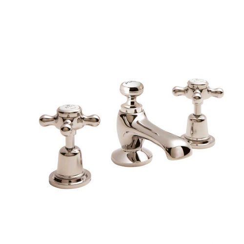 CTA025 Victrion Crosshead 3 Hole Basin Mixer Nickel