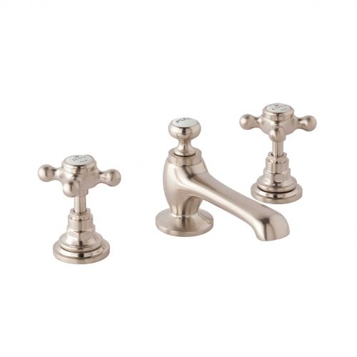 CTA025BN 3H Deck Basin Mixer Cross Brushed Nickel