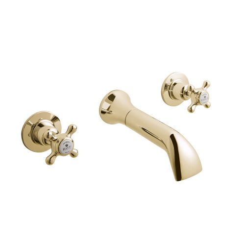 cta031g victrion crosshead wall basin mixer co gold