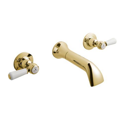 CTB130G Victrion Lever Wall Basin Mixer CO Gold