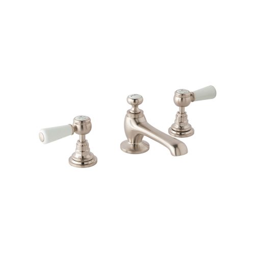 West One bathrooms Online 3h deck basin mixer lever brushed nickel ctb125bn