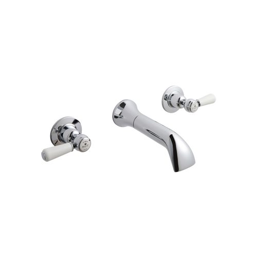 West One Bathrooms Online ctb130 victrion lever wall basin mixer co silver 1