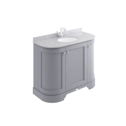 West One Bathrooms bayf161 1000 grey curved cab 1th grey top