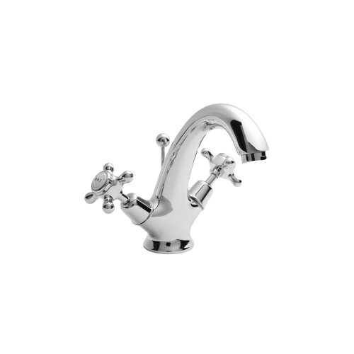west one bathrooms bayswater crosshead monobloc basin mixer white chrome domed