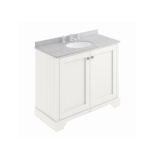 west one bathrooms online BAYF1601000White2DoorCab3THGreyTop