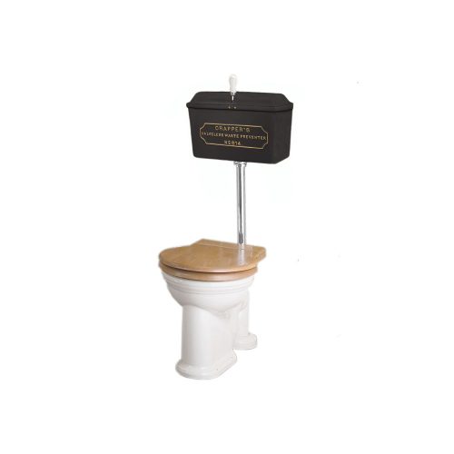 West One Bathrooms Online   814 Cast Cistern Low level WC Set Black CP