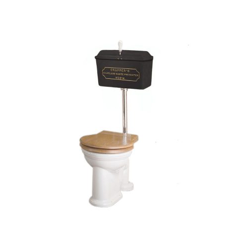 West One Bathrooms Online   814 Cast Cistern Low level WC Set Black NP