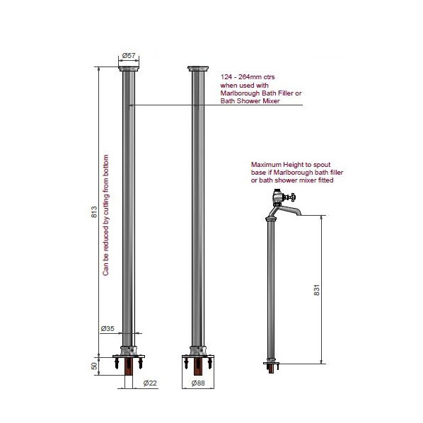 West One Bathrooms Online Dim 5020 Marlborough Bath Legs