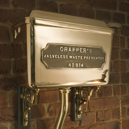 Thomas Crapper High Level Cistern, Polished Brass