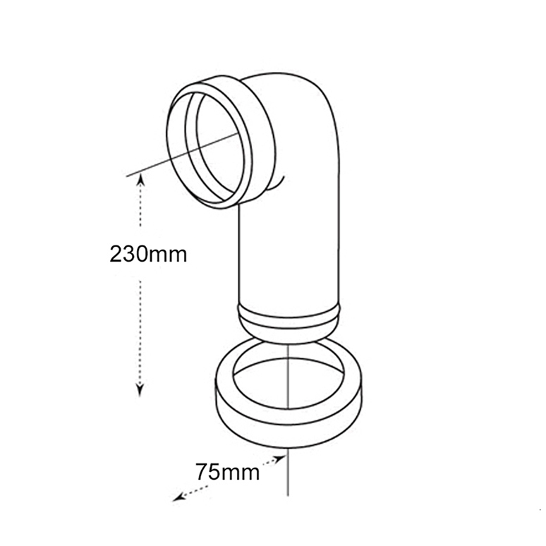 West One Bathrooms 90 Degree WC Pan Connector