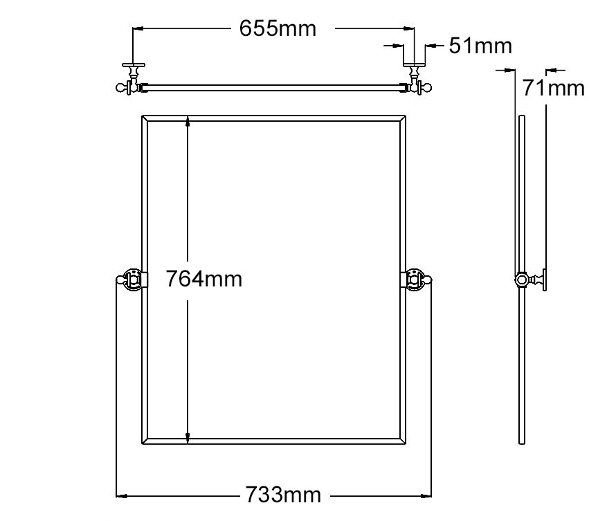 Classical rectangle Tilt Mirror technical