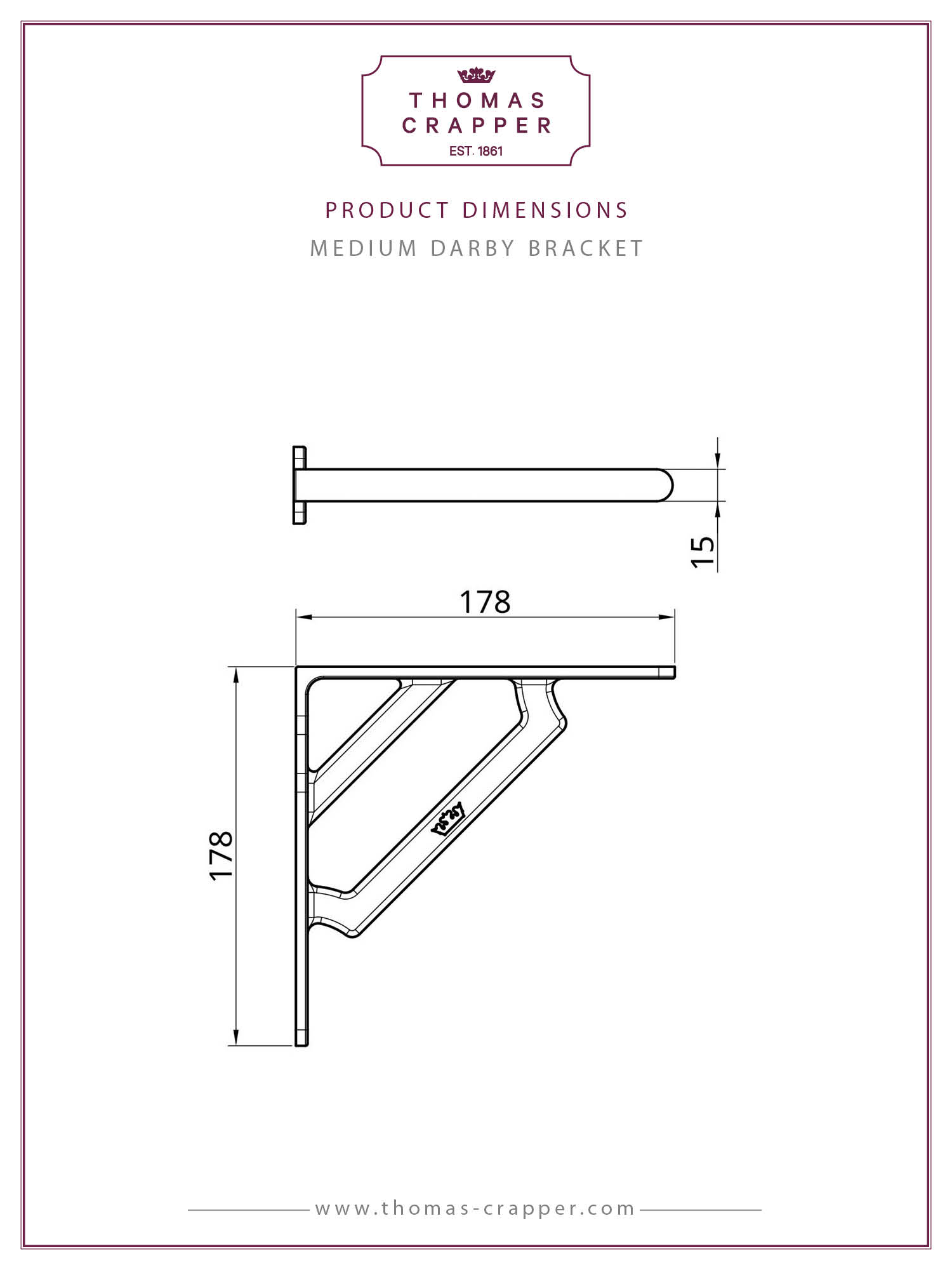 Darby Medium Bracket   tech