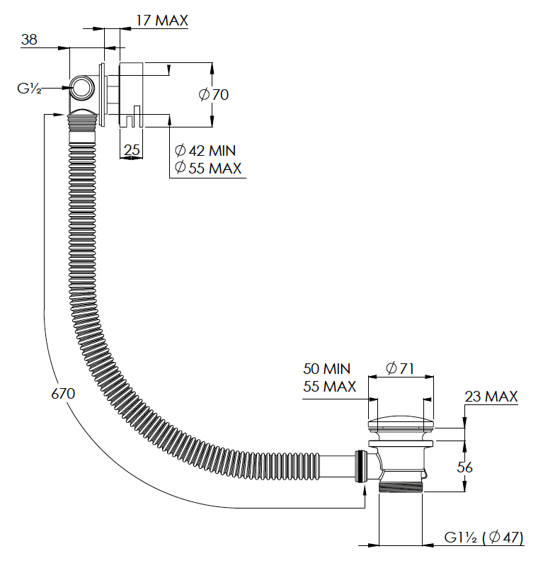 Coalbrook Overflow Bath Filler Technical