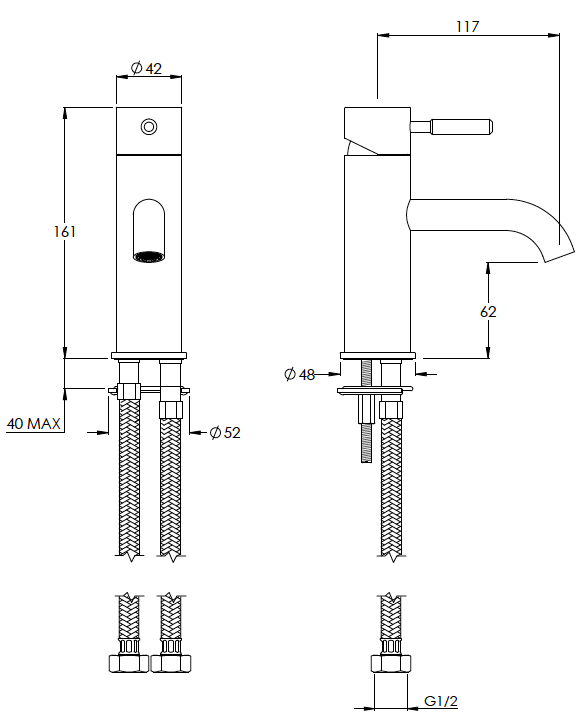 Domo Mono Basin Mixer Technical