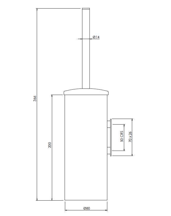 Domo Wall Mounted Toilet Brush Technical