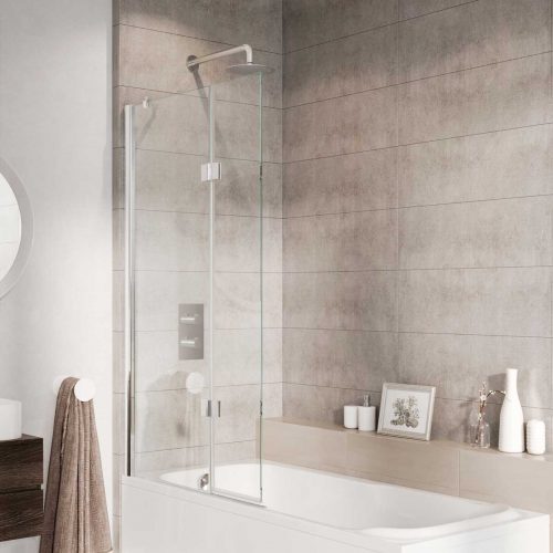 West One Bathrooms – Innov8 Folding Bath Screen Chrome N2BV213S