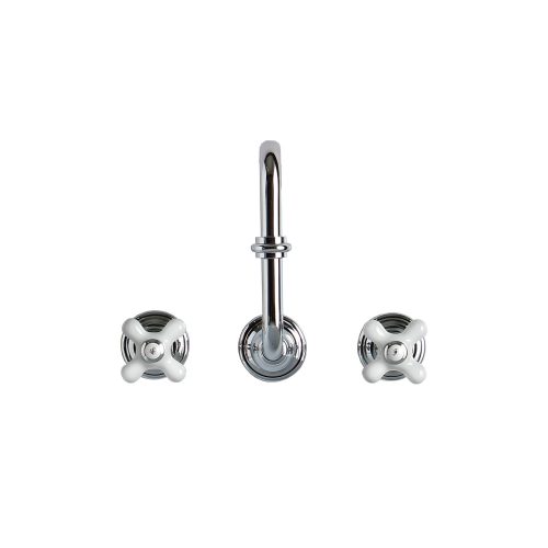 west one bathrooms online Chrome And White 3 hole Basin Mixer Broadway