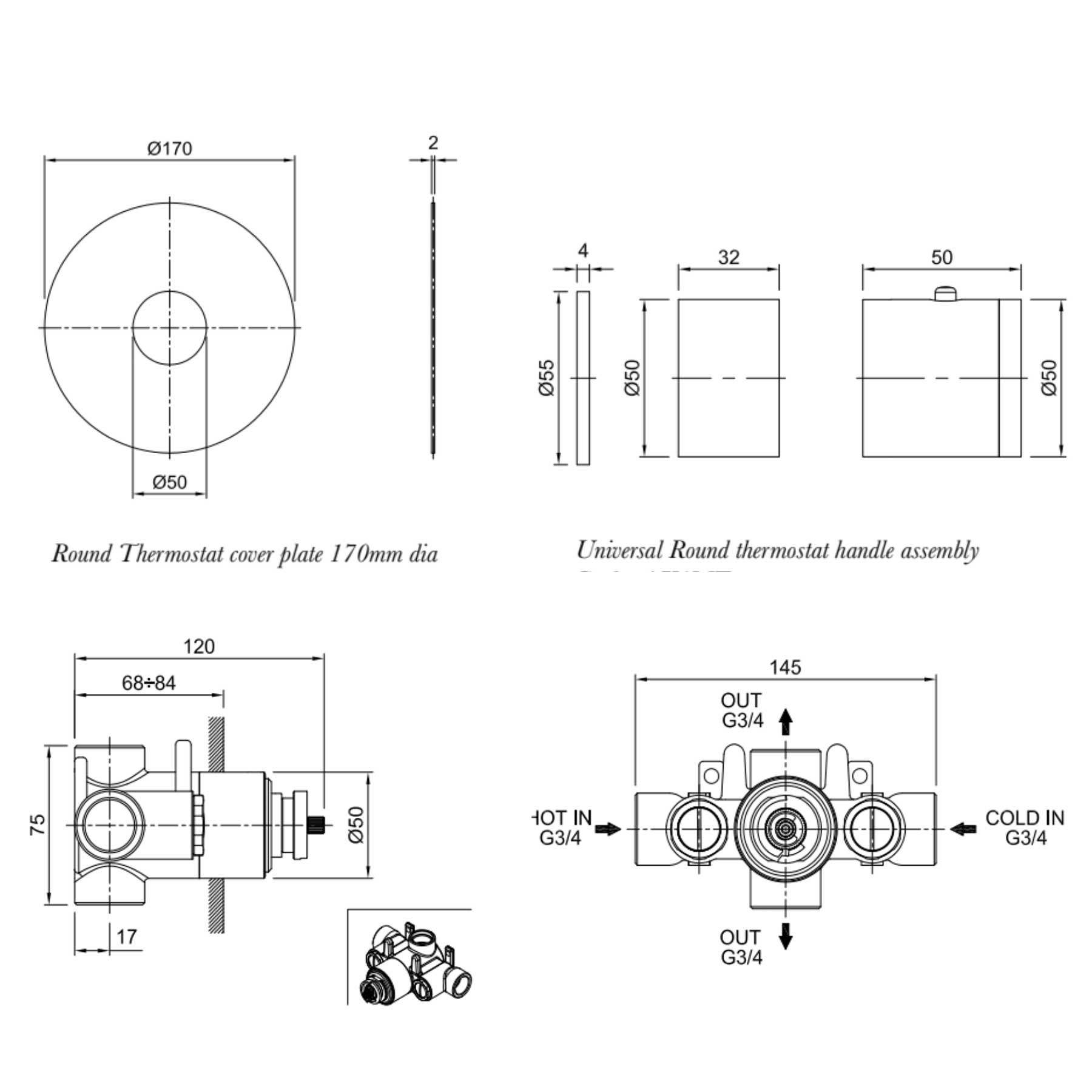 Axxis Thermostatic Shower Valve Technical
