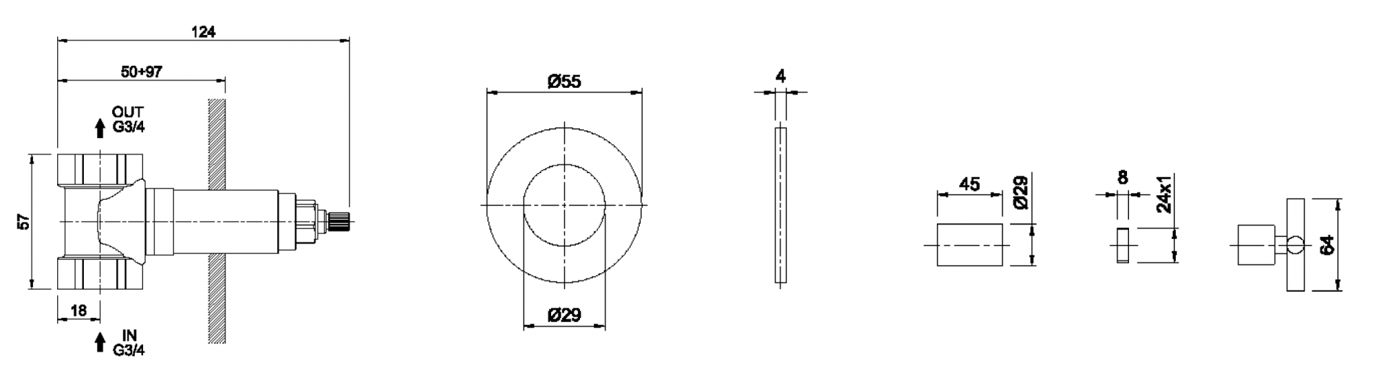 Axxis Thermostatic Valve 3:4