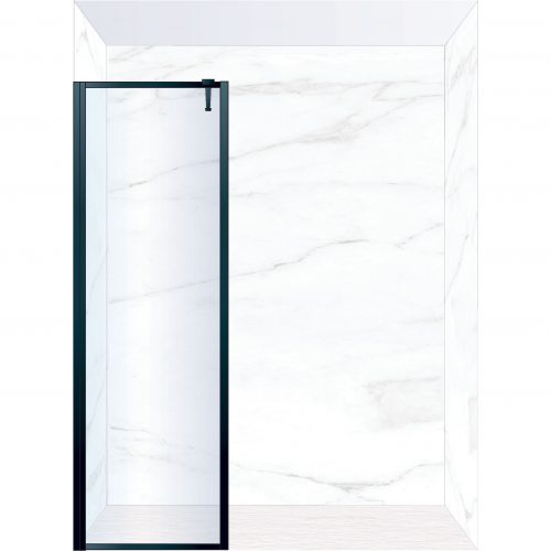 FXBOR70BK – BORDER Fixed Panel 700 x 2100 mm Matt Black & Clear Glass