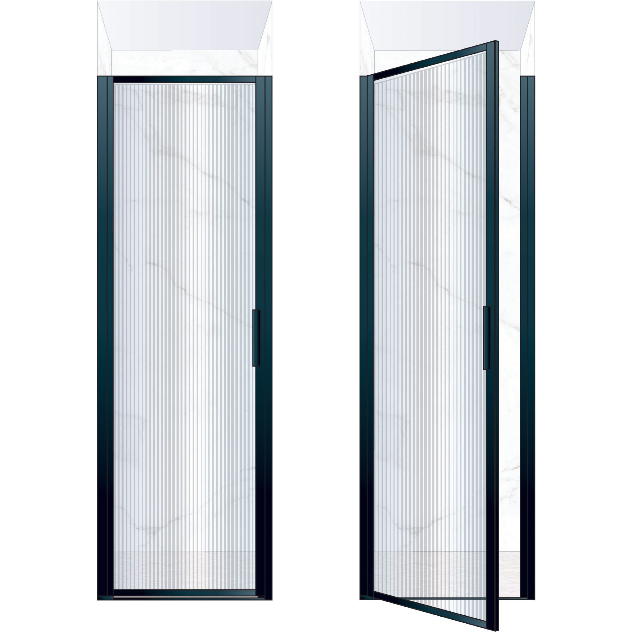 Border Single Shower Door, Fluted Glass West One Bathrooms Online