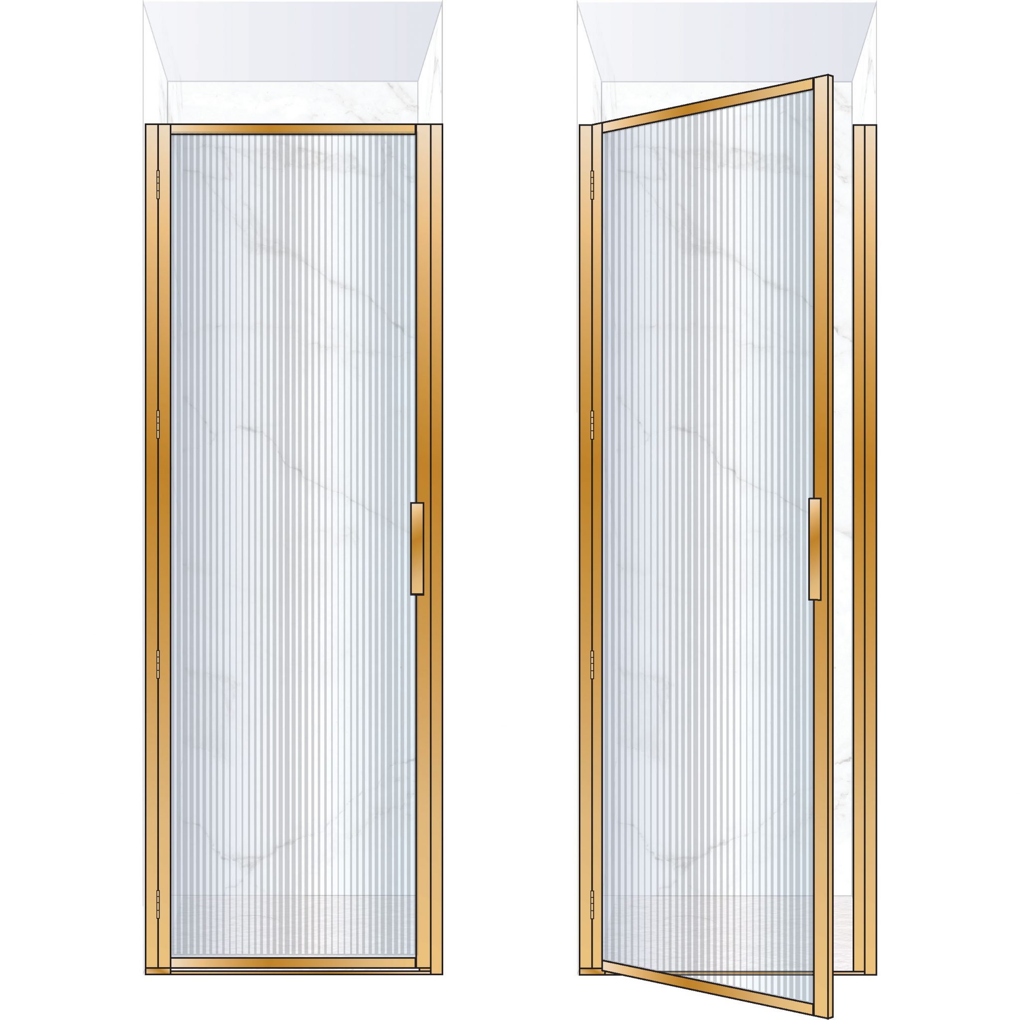 Border Single Shower Door, Fluted Glass West One Bathrooms Online