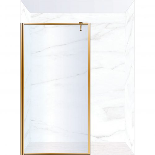 West One Bathrooms Online FXBOR120BB – BORDER Fixed Panel 1200 x 2100 mm Brushed Brass & Clear Glass