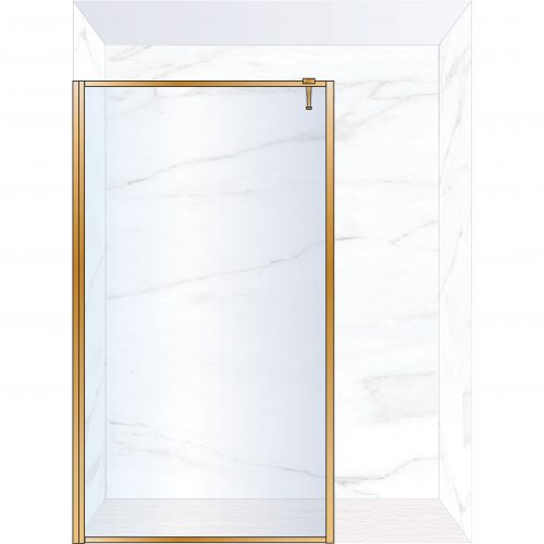 West One Bathrooms Online FXBOR140BB – BORDER Fixed Panel 1400 x 2100 mm Brushed Brass & Clear Glass