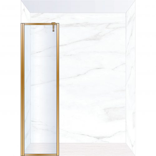 West One Bathrooms Online FXBOR50BB – BORDER Fixed Panel 500 x 2100 mm Brushed Brass & Clear Glass