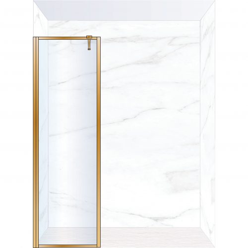 West One Bathrooms Online FXBOR60BB – BORDER Fixed Panel 600 x 2100 mm Brushed Brass & Clear Glass