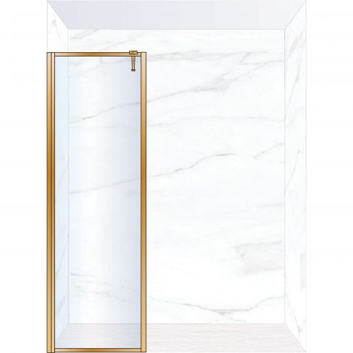 West One Bathrooms Online FXBOR70BB – BORDER Fixed Panel 700 x 2100 mm Brushed Brass & Clear Glass