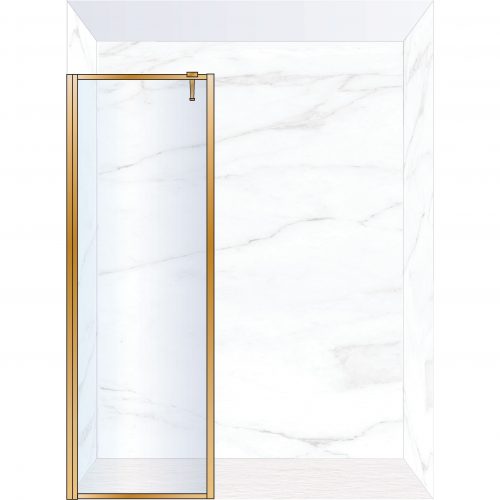 West One Bathrooms Online FXBOR80BB – BORDER Fixed Panel 800 x 2100 mm Brushed Brass & Clear Glass